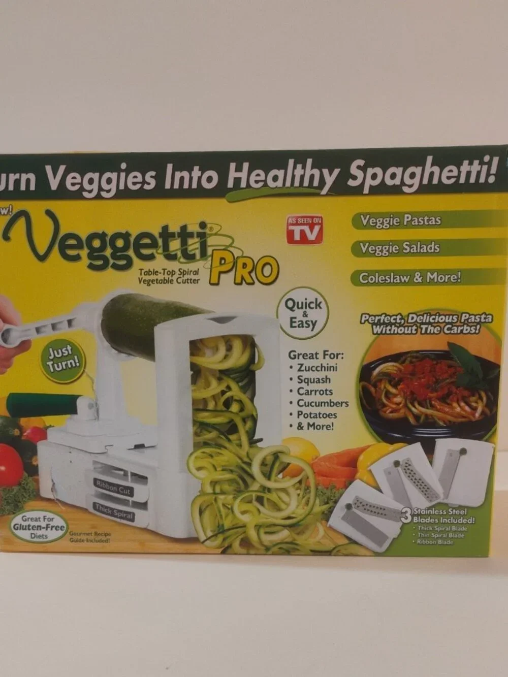 VEGGETTI PRO - Spiralizer Vegetable Slicer Blade Pasta Vegetables Veggie - NEW